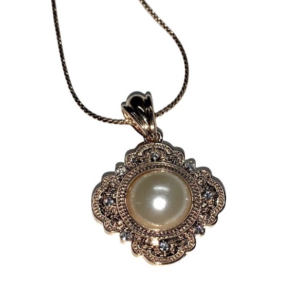 NWT Coco + Carmen Convertible Necklace - Gold with Pearl or Turquoise Center - Picture 2 of 6